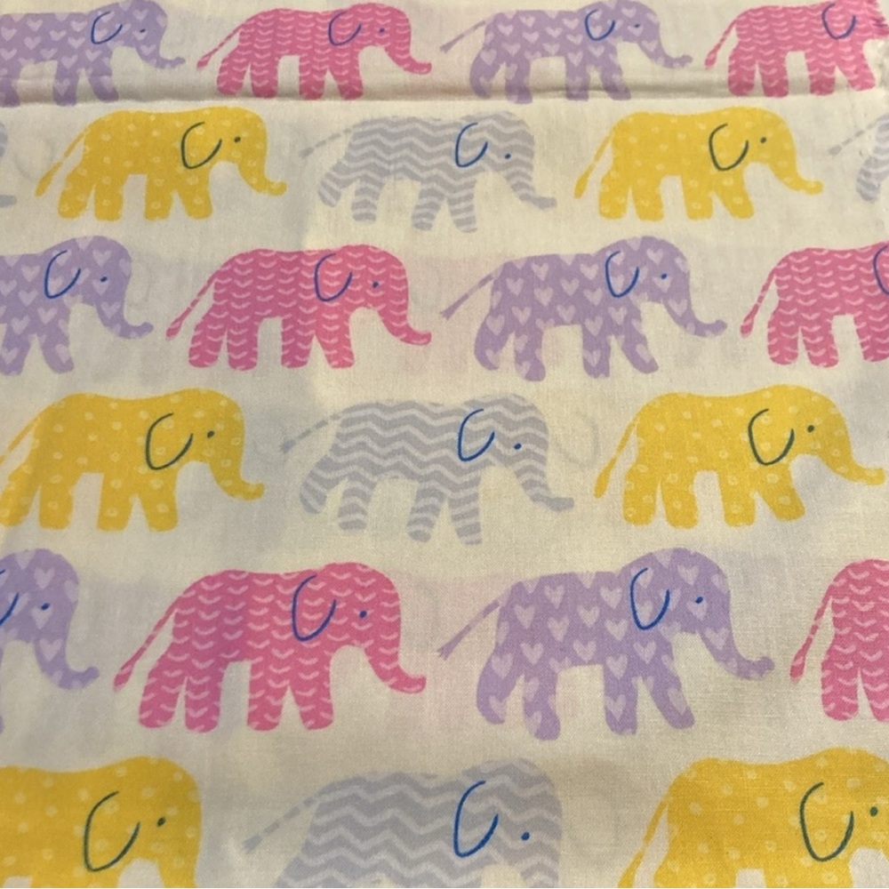 Timeless Treasures Fabric pink, purple, yellow Elephants New 2 1/4 yards